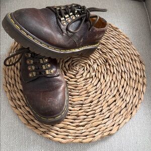 DR MARTENS Brown Leather Chunky Oxford womens 7 Lace Up Shoes SN 8098